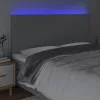 Világosszürke szövet LED-es fejtámla 160x5x118/128 cm