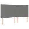 Sötétszürke szövet LED-es fejtámla 160x5x118/128 cm