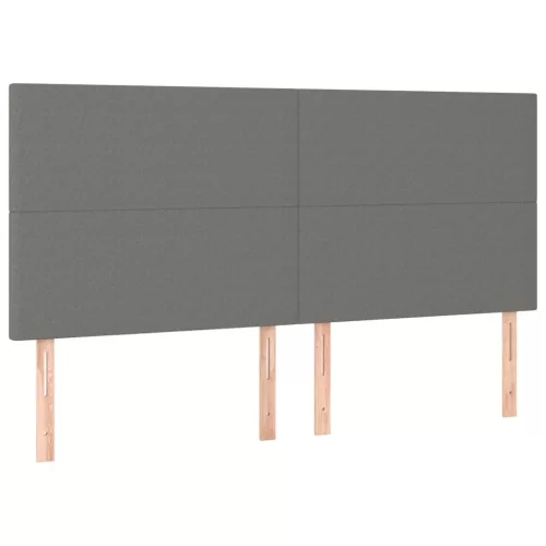 Sötétszürke szövet LED-es fejtámla 160x5x118/128 cm