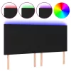 Fekete szövet LED-es fejtámla 160x5x118/128 cm