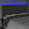 Sötétszürke bársony LED-es fejtámla 160x5x118/128 cm