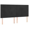 Fekete bársony LED-es fejtámla 160x5x118/128 cm