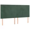 Sötétzöld bársony LED-es fejtámla 160x5x118/128 cm