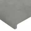 Világosszürke bársony LED-es fejtámla 180x5x118/128 cm