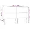 Világosszürke bársony LED-es fejtámla 180x5x118/128 cm