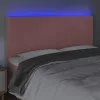 Rózsaszín bársony LED-es fejtámla 180x5x118/128 cm