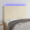 Krémszínű műbőr LED-es fejtámla 144x5x118/128 cm