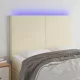 Krémszínű műbőr LED-es fejtámla 144x5x118/128 cm
