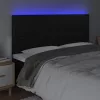 Fekete műbőr LED-es fejtámla 160x5x118/128 cm