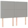 Világosszürke szövet LED-es fejtámla 144x5x118/128 cm