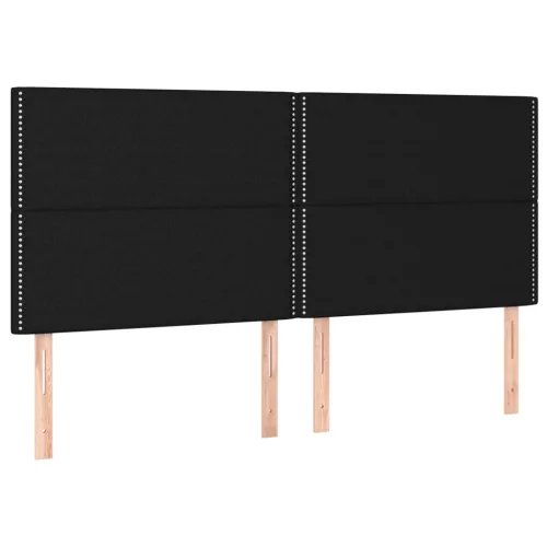 Fekete szövet LED-es fejtámla 160x5x118/128 cm