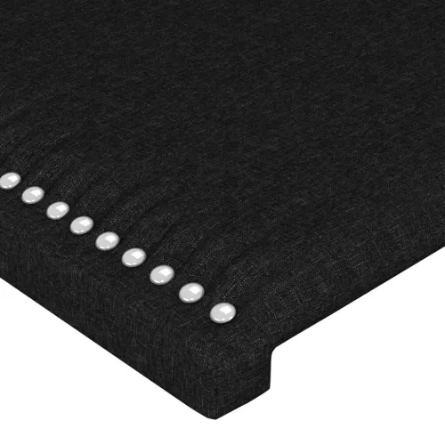 Fekete szövet LED-es fejtámla 200x5x118/128 cm