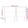 Fekete szövet LED-es fejtámla 200x5x118/128 cm