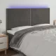 Sötétszürke bársony LED-es fejtámla 200x5x118/128 cm