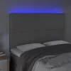 Szürke műbőr LED-es fejtámla 144x5x118/128 cm