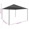 Antracitszürke pavilon 4 x 4 x 3 m 180 g/m²
