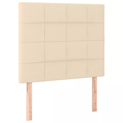 Krémszínű szövet LED-es fejtámla 100x5x118/128 cm