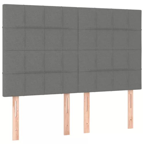 Sötétszürke szövet LED-es fejtámla 144x5x118/128 cm