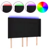 Fekete szövet LED-es fejtámla 144x5x118/128 cm