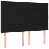 Fekete szövet LED-es fejtámla 144x5x118/128 cm