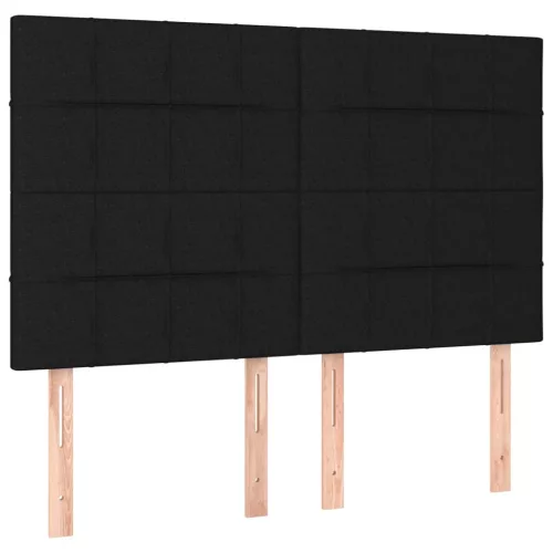 Fekete szövet LED-es fejtámla 144x5x118/128 cm