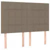Tópszínű szövet LED-es fejtámla 144x5x118/128 cm