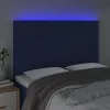 Kék szövet LED-es fejtámla 144x5x118/128 cm