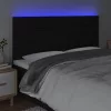 Fekete szövet LED-es fejtámla 180x5x118/128 cm