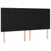 Fekete szövet LED-es fejtámla 180x5x118/128 cm
