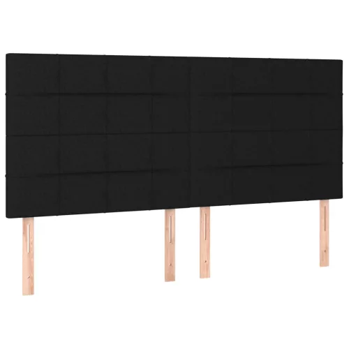 Fekete szövet LED-es fejtámla 180x5x118/128 cm