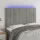 Világosszürke bársony LED-es fejtámla 144x5x118/128 cm