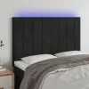 Fekete bársony LED-es fejtámla 144x5x118/128 cm