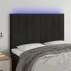 Fekete bársony LED-es fejtámla 144x5x118/128 cm