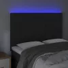 Fekete bársony LED-es fejtámla 144x5x118/128 cm