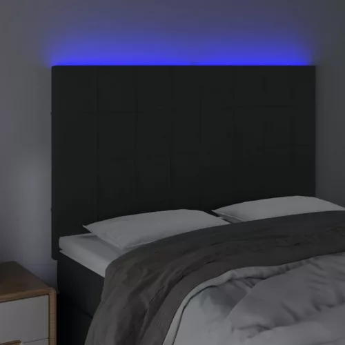 Fekete bársony LED-es fejtámla 144x5x118/128 cm