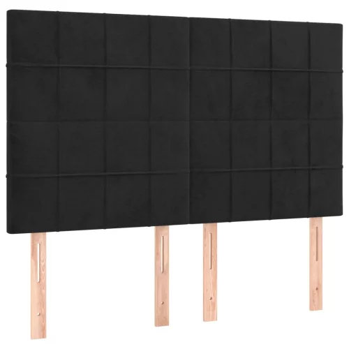 Fekete bársony LED-es fejtámla 144x5x118/128 cm
