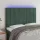 Sötétzöld bársony LED-es fejtámla 144x5x118/128 cm