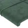 Sötétzöld bársony LED-es fejtámla 144x5x118/128 cm
