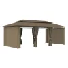 Tópszínű pavilon függönyökkel 600 x 298 x 270 cm 180 g/m²