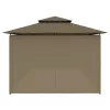 Tópszínű pavilon függönyökkel 600 x 298 x 270 cm 180 g/m²
