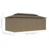 Tópszínű pavilon függönyökkel 600 x 298 x 270 cm 180 g/m²