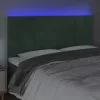 Sötétzöld bársony LED-es fejtámla 200x5x118/128 cm