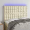 Krémszínű műbőr LED-es fejtámla 144x5x118/128 cm
