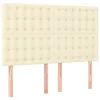 Krémszínű műbőr LED-es fejtámla 144x5x118/128 cm