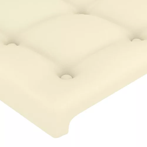 Krémszínű műbőr LED-es fejtámla 144x5x118/128 cm