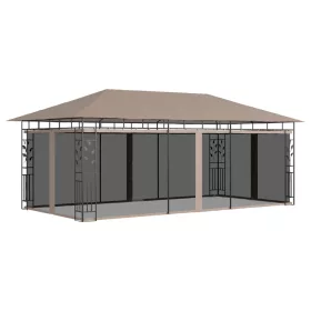   Tópszínű pavilon szúnyoghálóval 6 x 3 x 2,73 m 180 g/m²