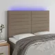Tópszínű szövet LED-es fejtámla 144x5x118/128 cm