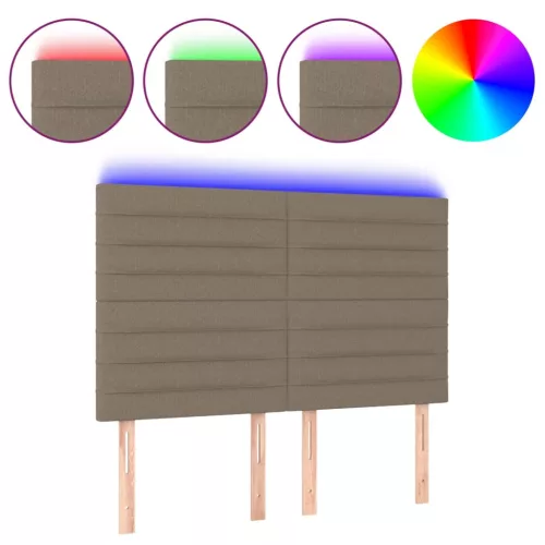 Tópszínű szövet LED-es fejtámla 144x5x118/128 cm