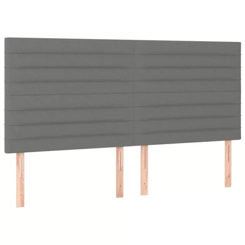 Sötétszürke szövet LED-es fejtámla 200x5x118/128 cm