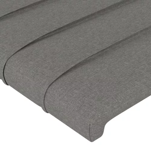 Sötétszürke szövet LED-es fejtámla 200x5x118/128 cm